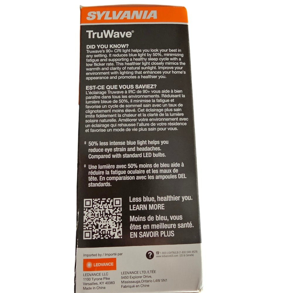 Sylvania TruWave 60W Replacement ST19 LED Bulb Soft White Dimmable Clear Glass - Picture 4 of 4